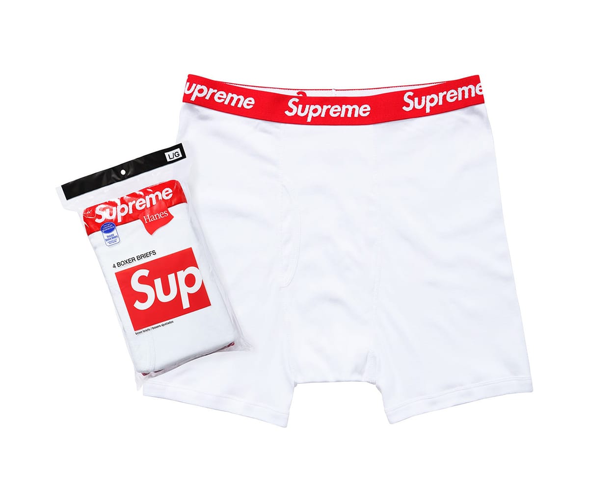 Supreme Hanes Trenýrky Bílé (4ks)