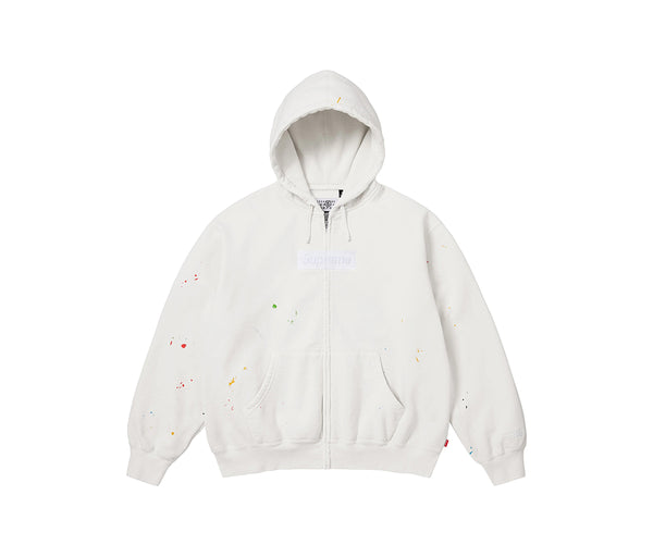 Supreme MM6 Maison Margiela Box Logo Zip Up Hooded Sweatshirt White – Supreme
