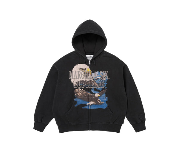 Supreme MM6 Maison Margiela Eagle Zip Up Hooded Sweatshirt Black – Supreme