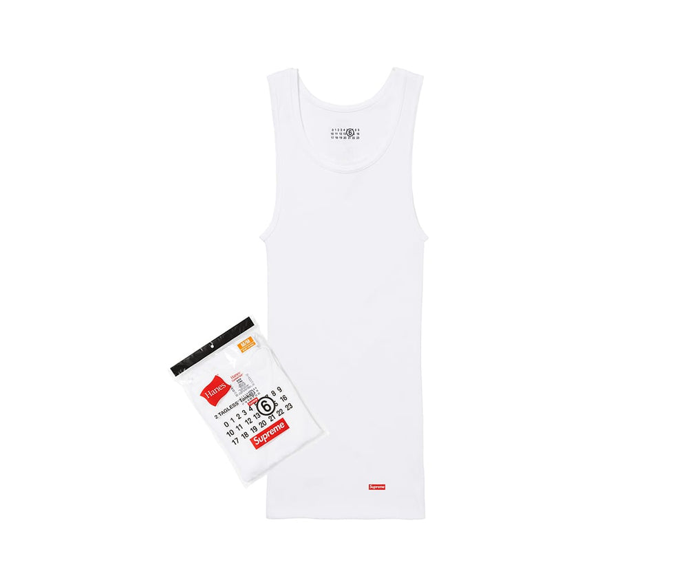 Supreme MM6 Maison Margiela Hanes Tagless Tank Top White