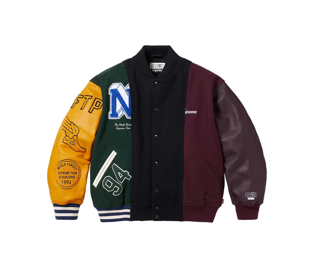 Supreme MM6 Maison Margiela Split Varsity Jacket Multicolor