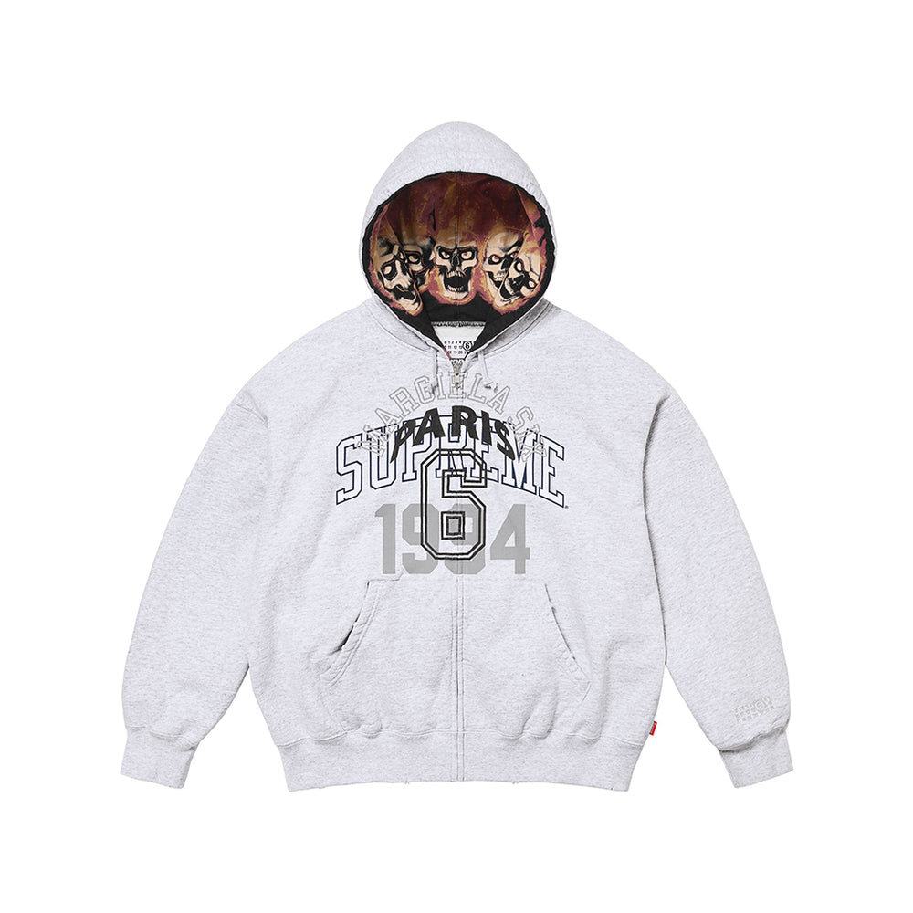 Supreme MM6 Maison Margiela Zip Up Hooded Sweatshirt Ash Grey