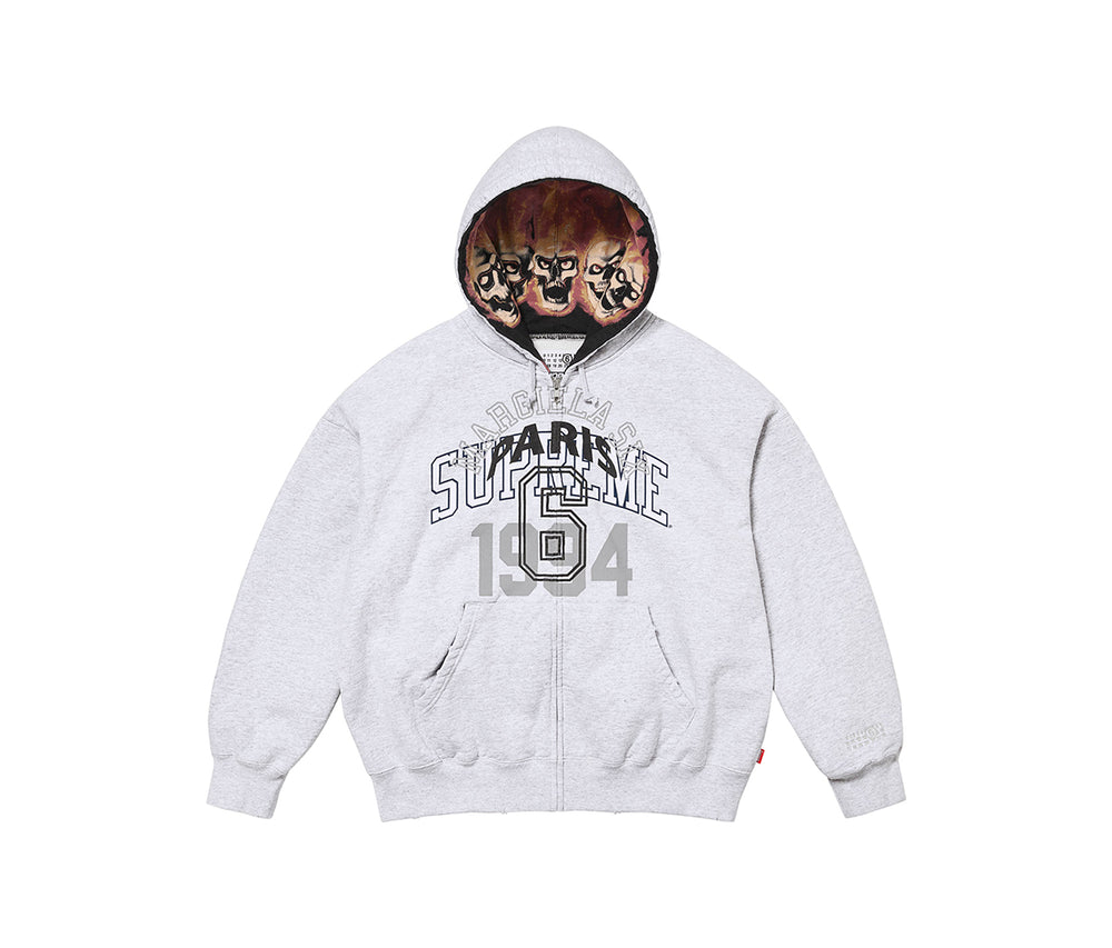 Supreme MM6 Maison Margiela Zip Up Hooded Sweatshirt Ash Grey