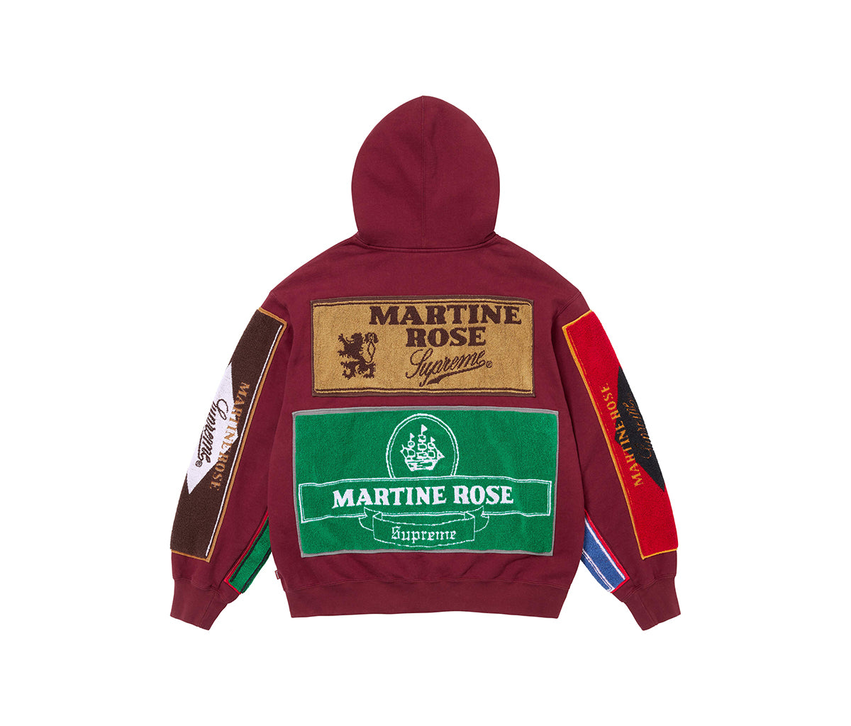 Supreme Martine Rose Towel Zip Up Hooded Sweatshirt Cardinal