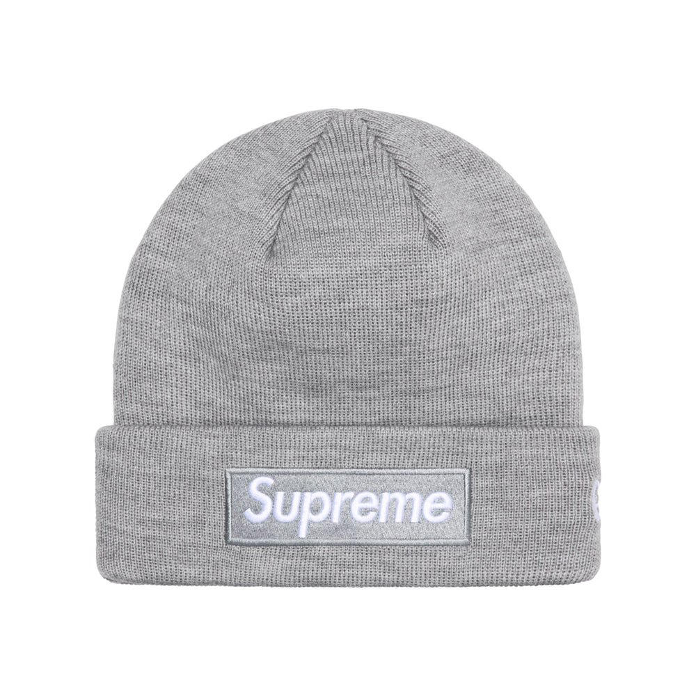 Supreme New Era Box Logo Beanie Heather Grey (FW24)