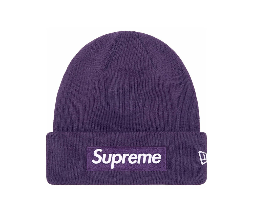 Supreme New Era Box Logo Beanie Dark Purple