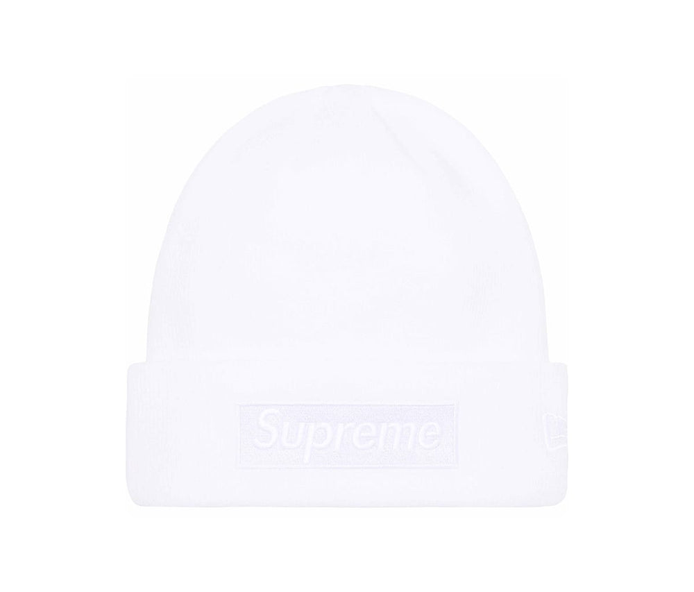 Supreme New Era Box Logo Beanie White