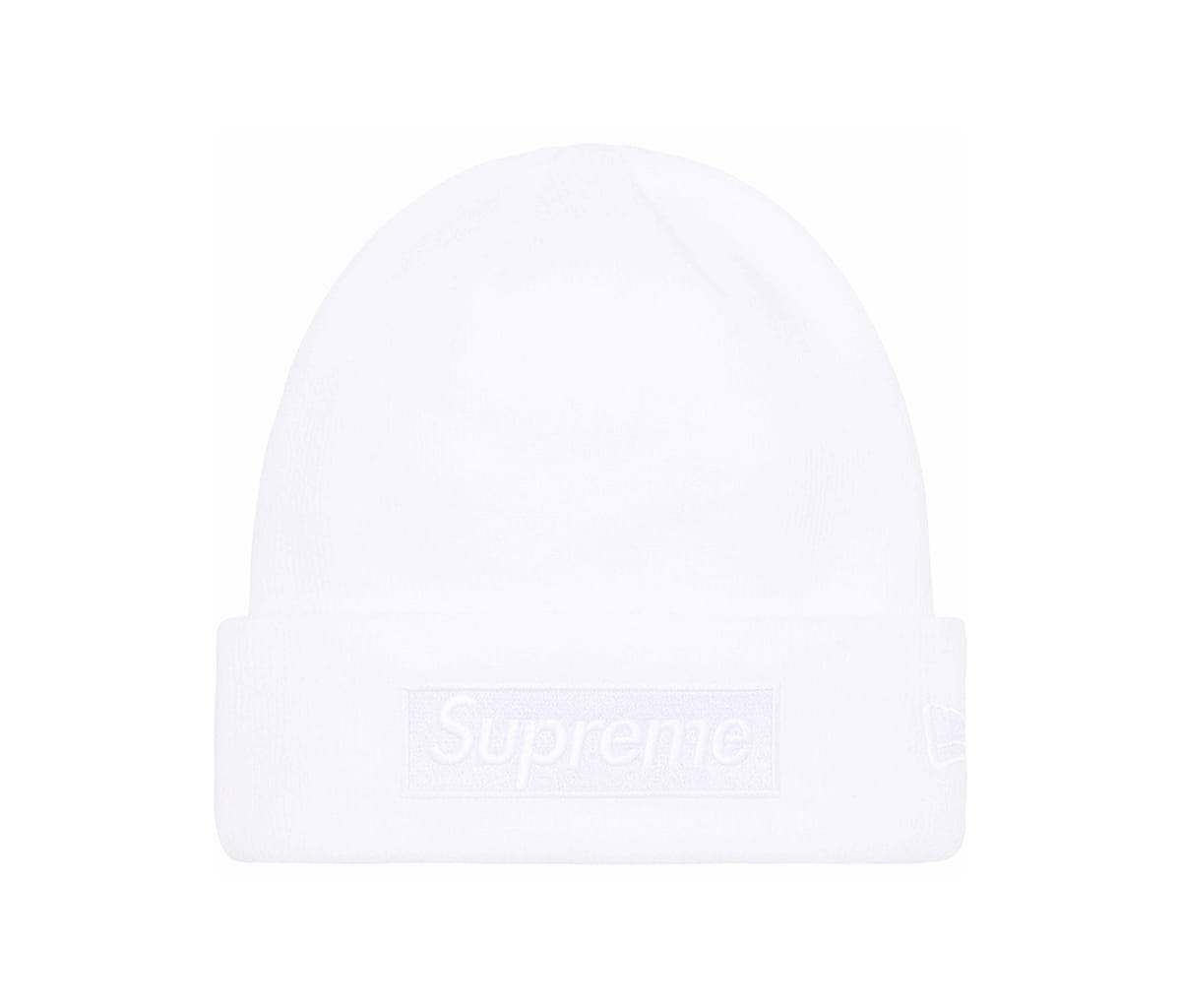 Supreme New Era Box Logo Beanie White