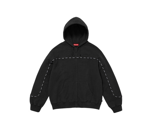 Supreme Piping Zip Up Hooded Sweatshirt Black – Supreme