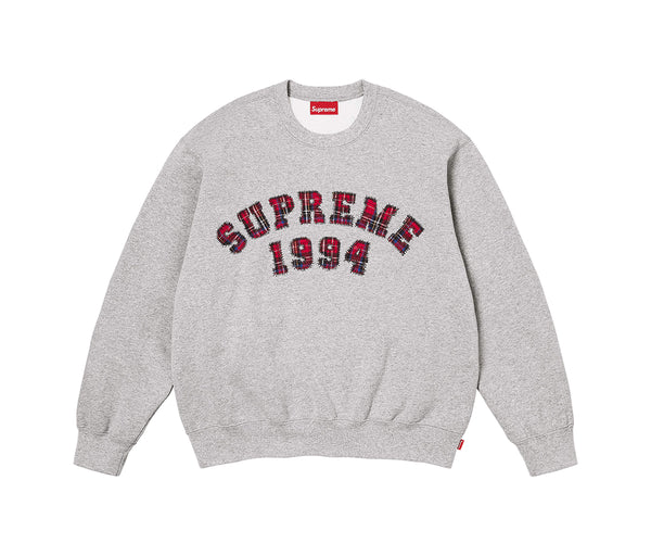 Supreme Plaid Arc Crewneck Heather Grey – Supreme