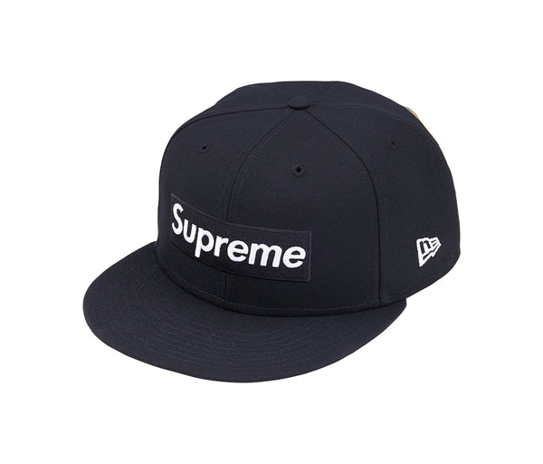 Supreme Rings Box Logo New Era 59Fifty Fitted Hat Navy – Supreme
