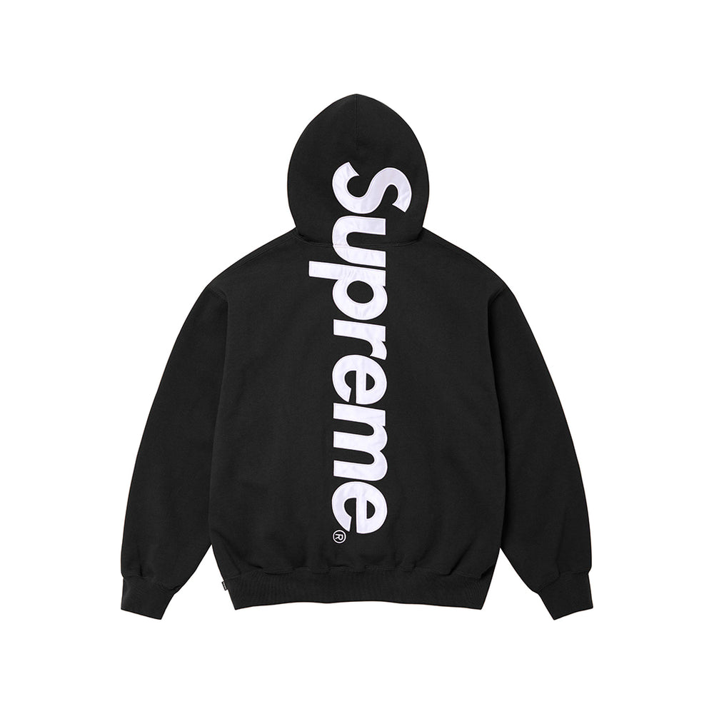 Supreme Satin Applique Hooded Sweatshirt Black