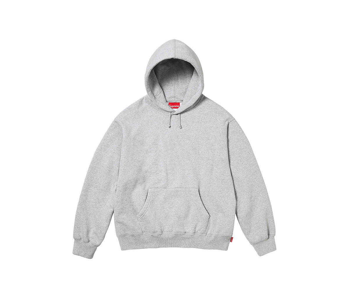 Supreme Satin Applique Hooded Sweatshirt Heather Grey