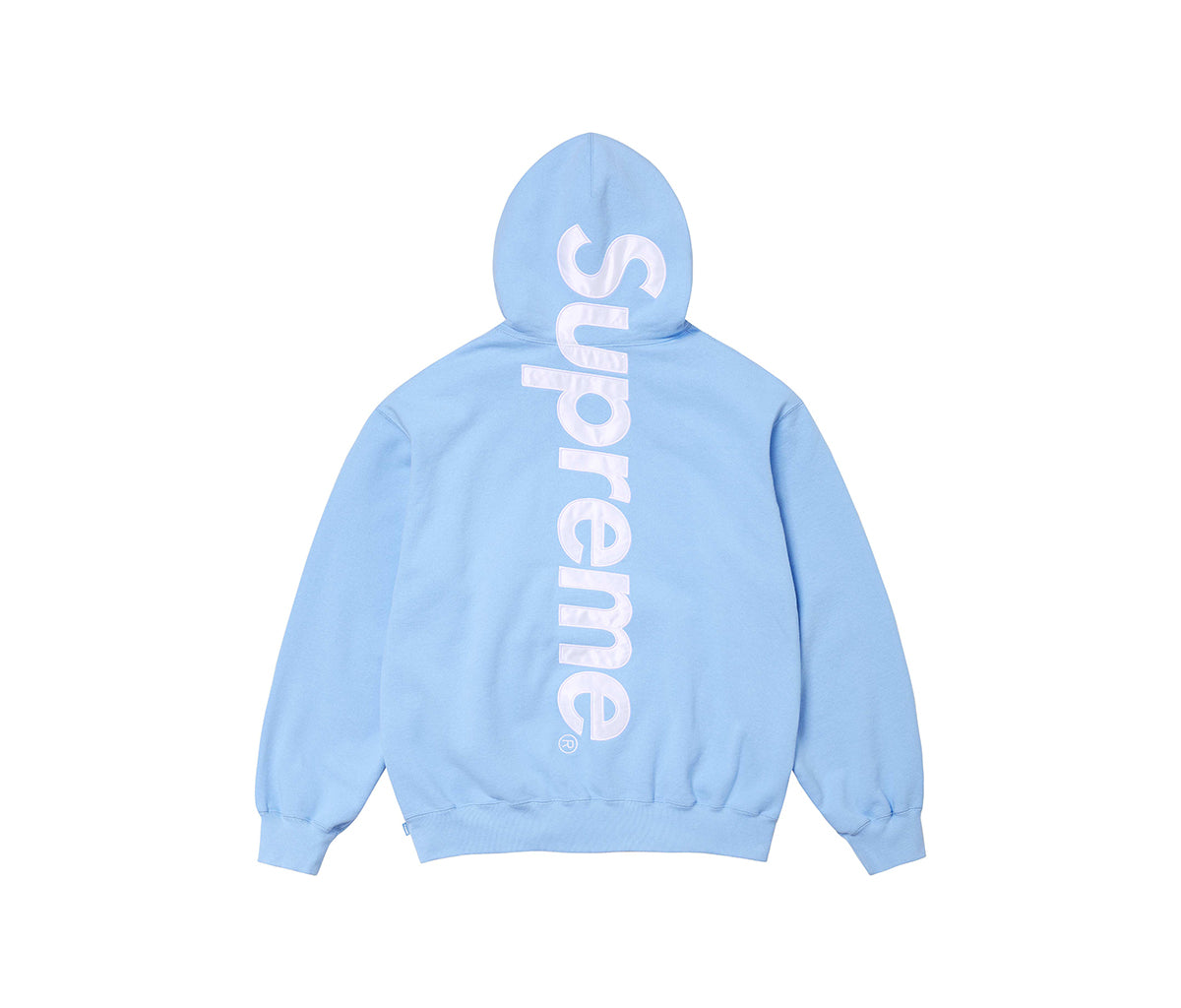 Supreme Satin Applique Hoodaed Sweatshirt Light Blue