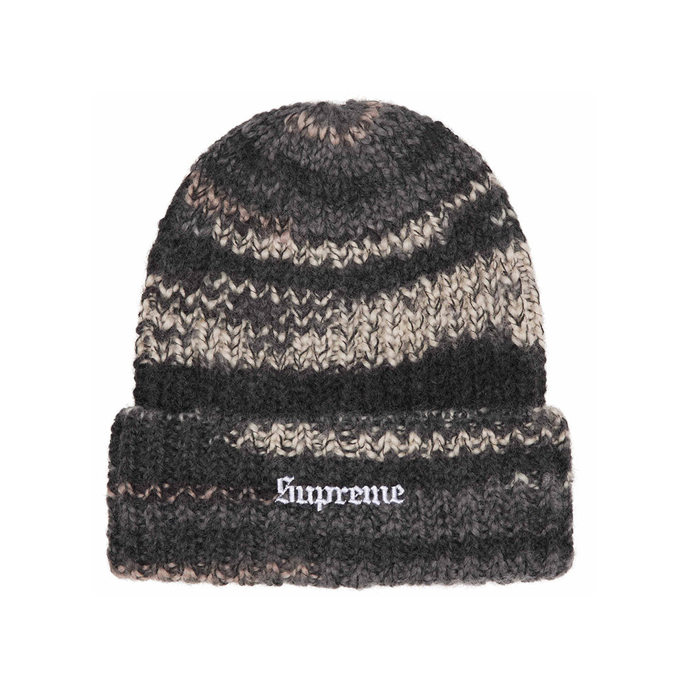 Supreme Space Dye Stripe Beanie Black