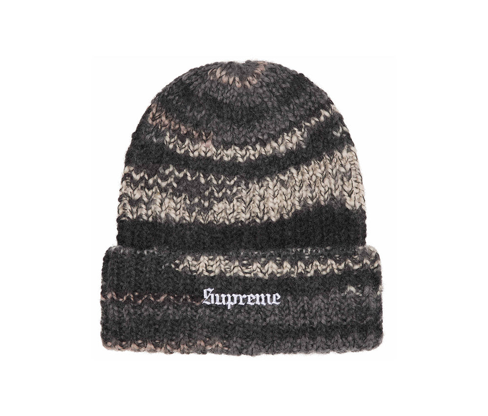 Supreme Space Dye Stripe Beanie Black