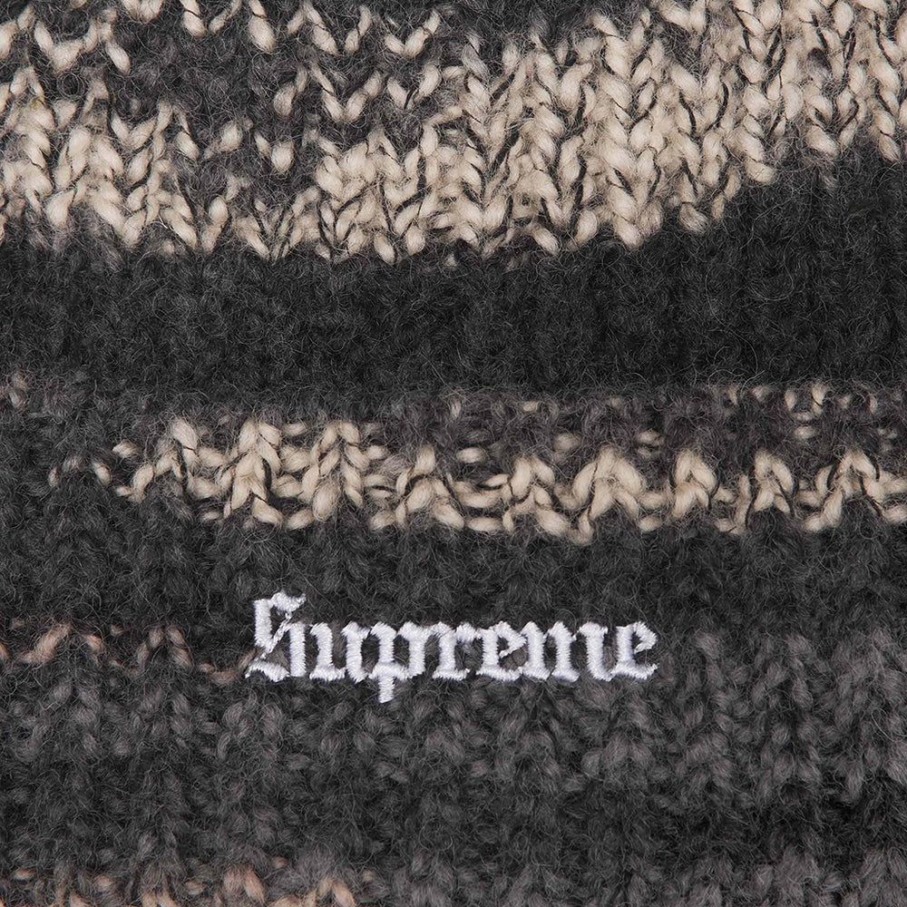 Supreme Space Dye Stripe Beanie Black