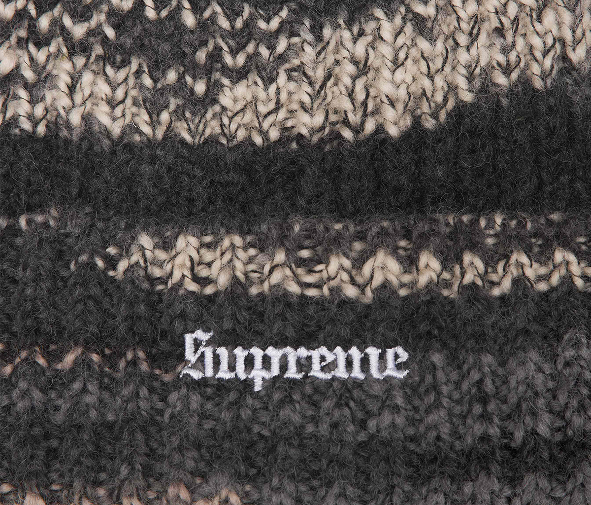 Supreme Space Dye Stripe Beanie Black