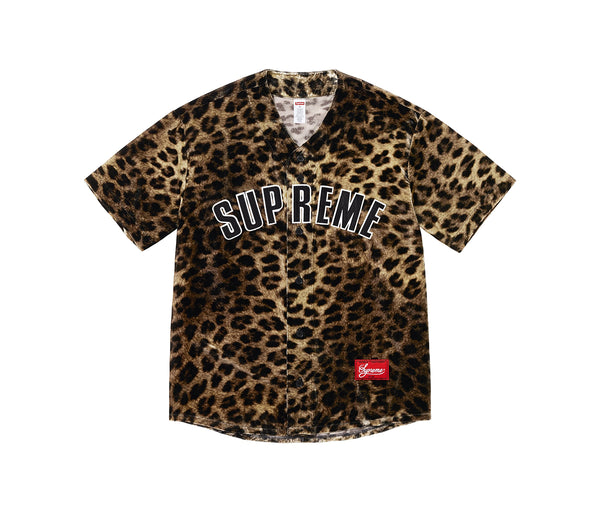 Supreme Velvet Baseball Jersey Leopard – Supreme