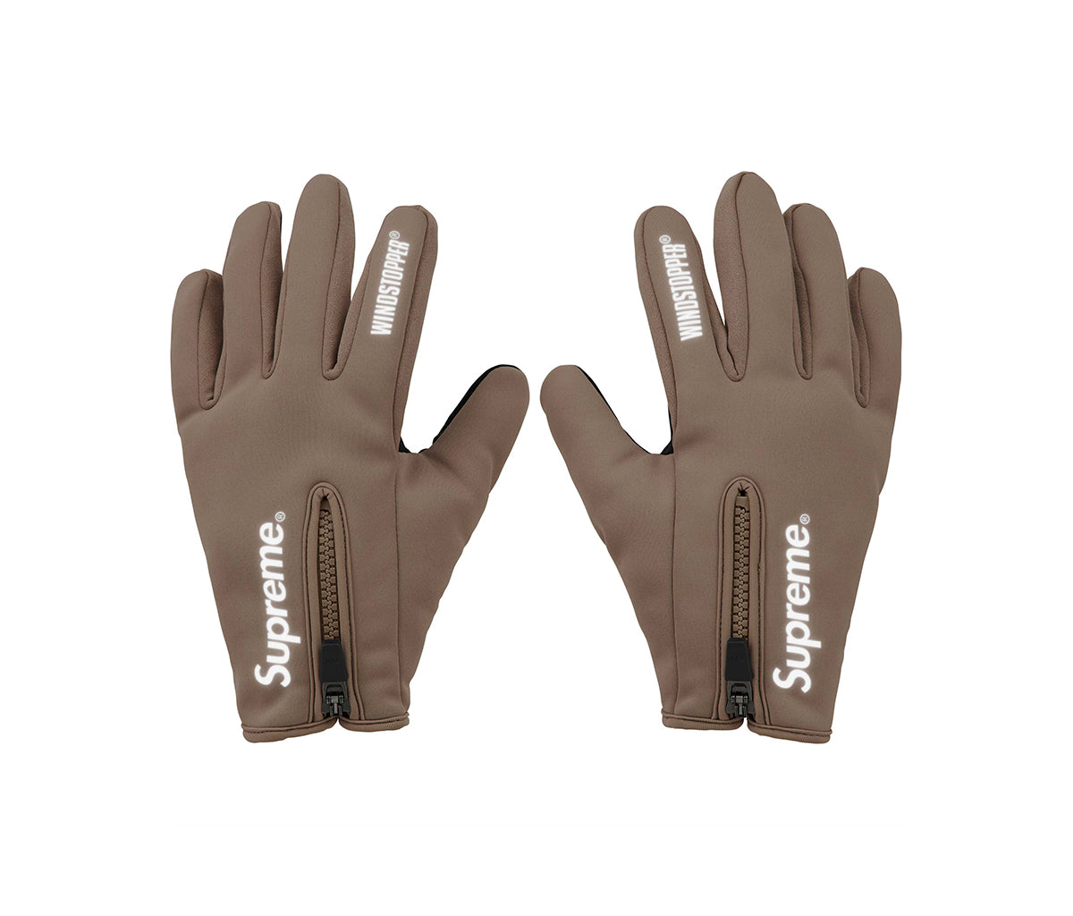 Supreme WINDSTOPPER Zip Gloves Taupe