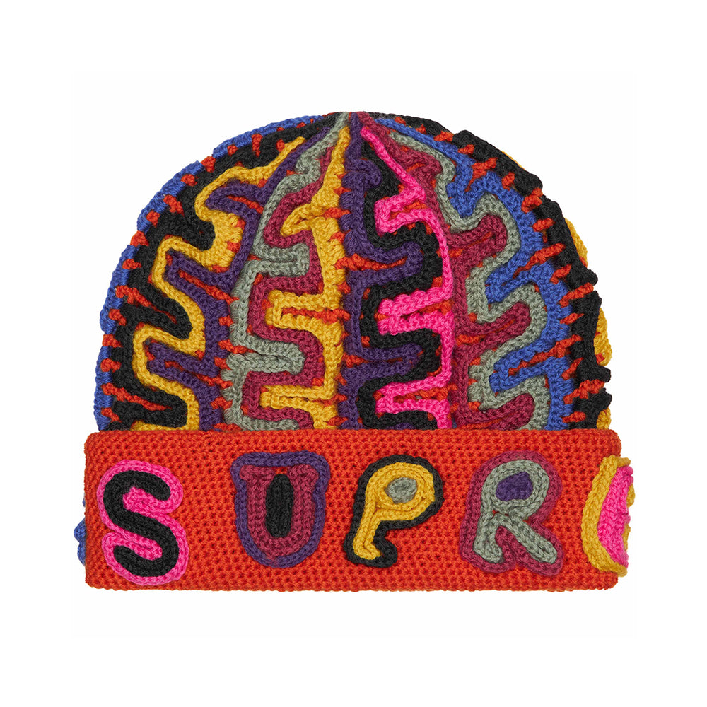 Supreme Yarn Applique Beanie Dark Orange