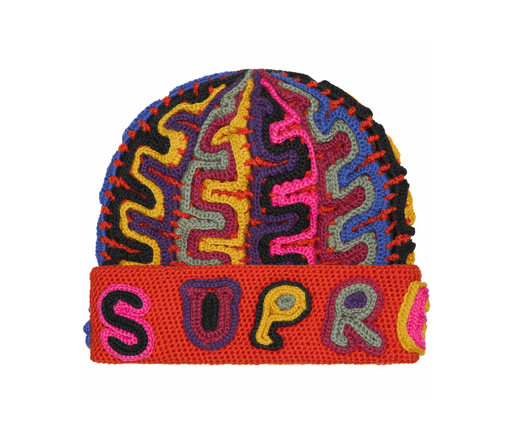 Supreme Yarn Applique Beanie Dark Orange