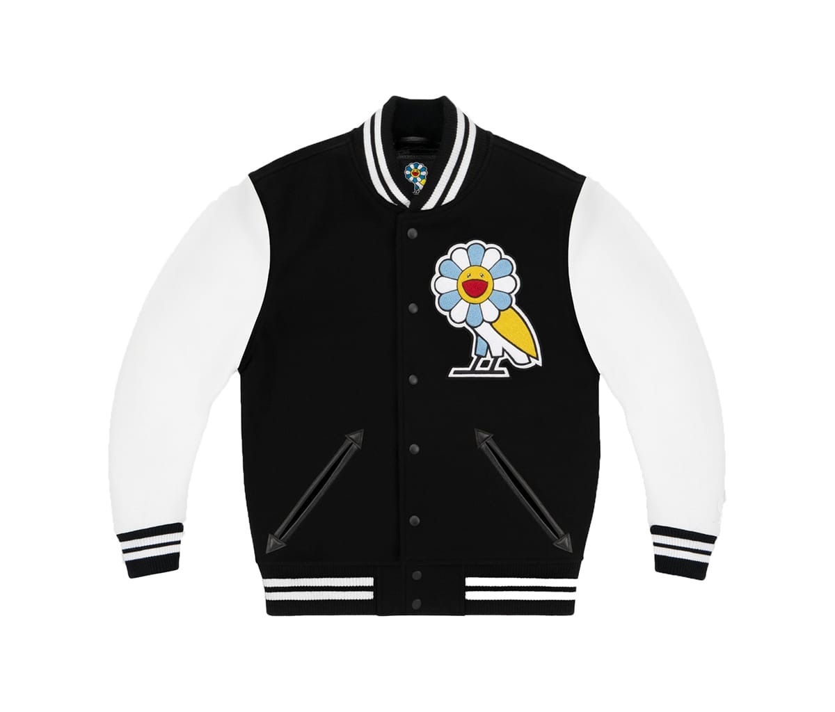 Takashi Murakami x OVO Varsity Jacket Black/White