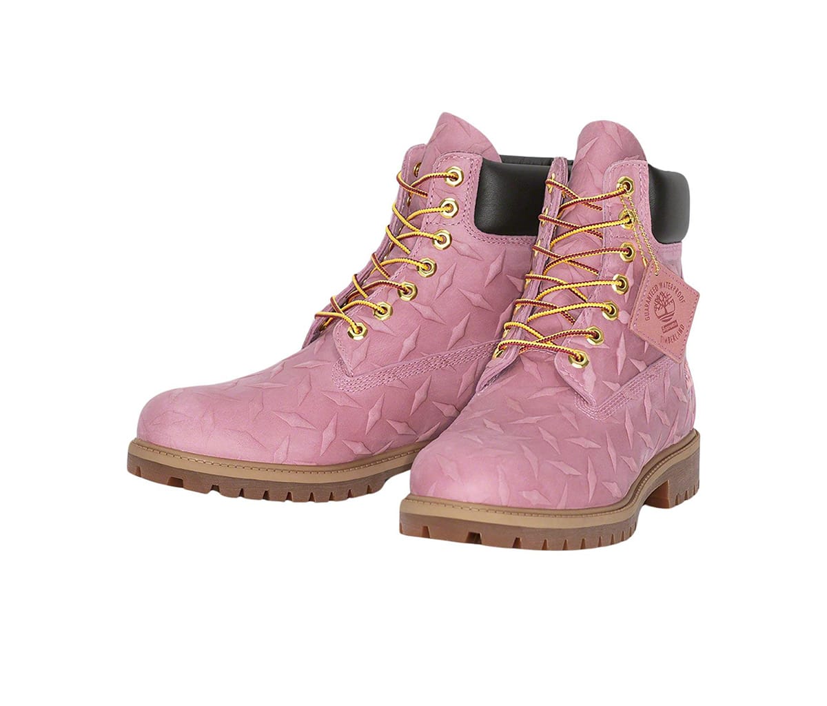 Timberland 6" Premium Waterproof Boot Supreme Diamond Plate Pink