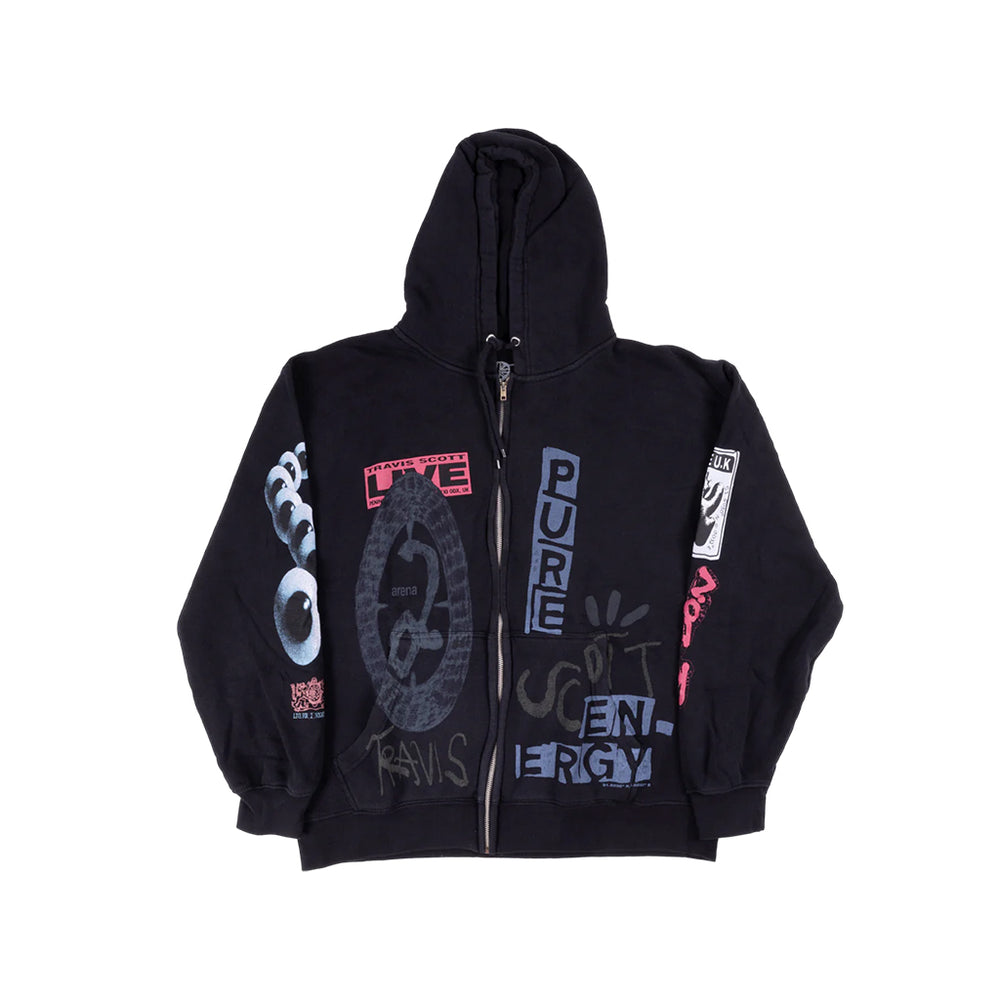 Travis Scott O2 Pure Zip Up Hoodie Black