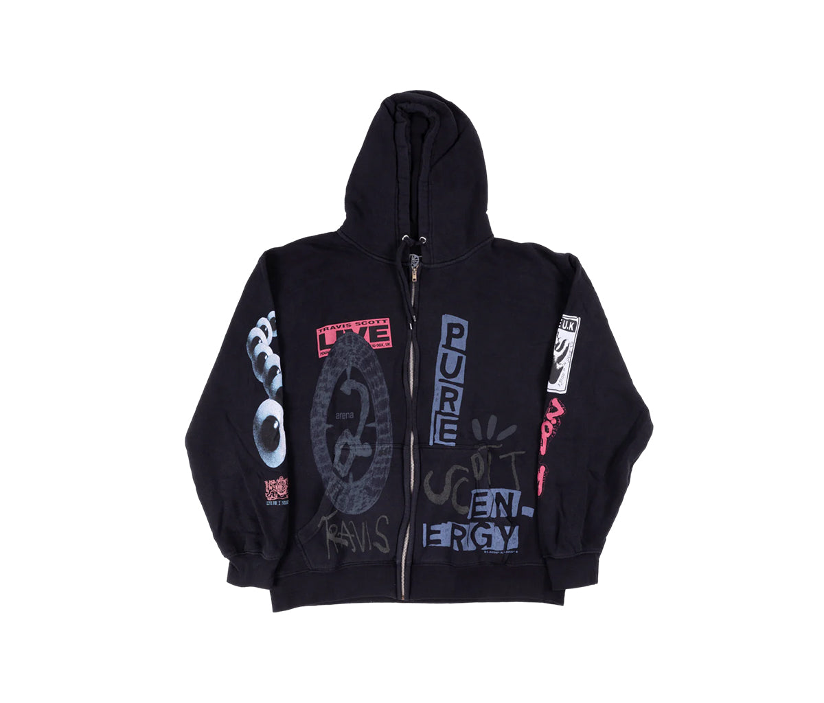 Travis Scott O2 Pure Zip Up Hoodie Black