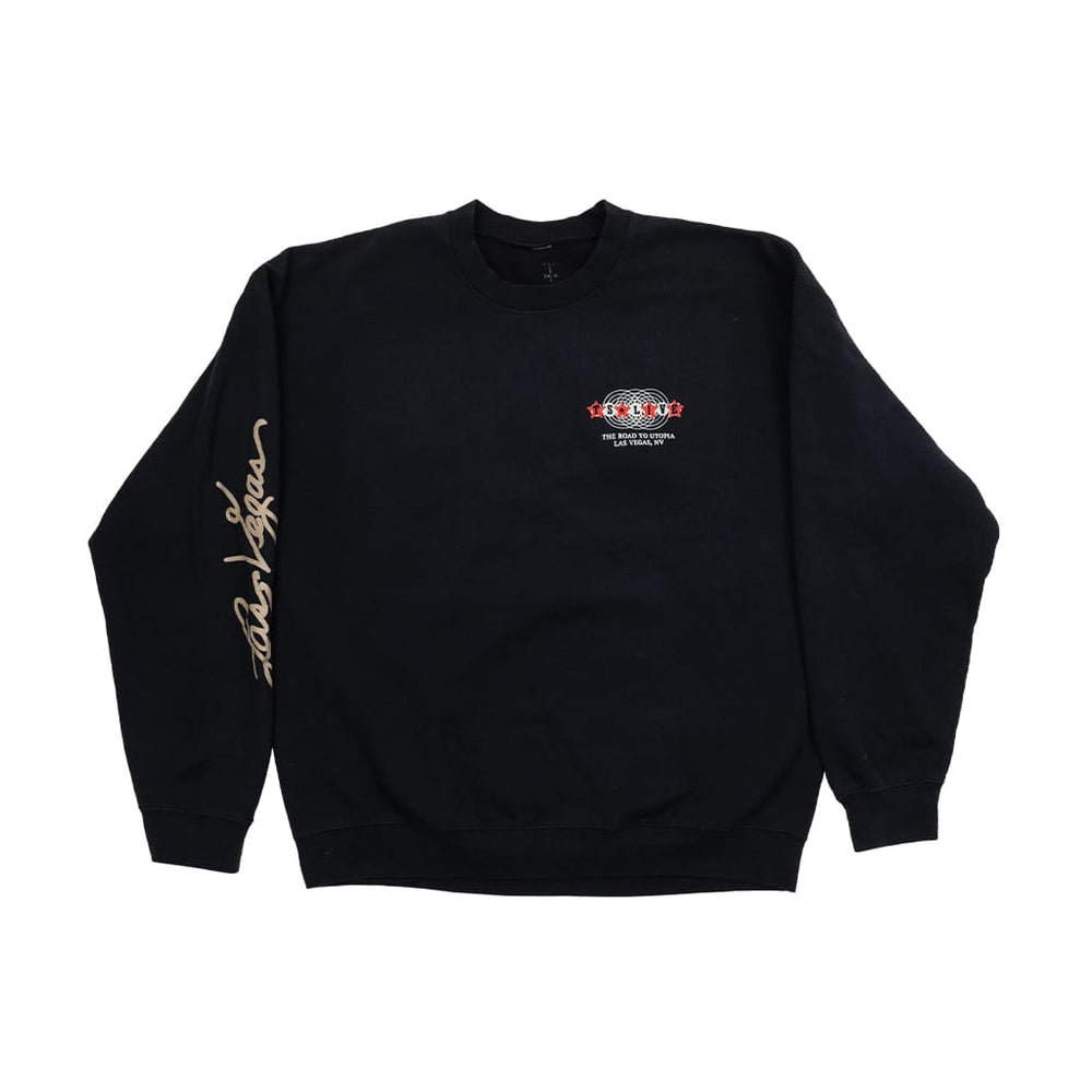 Travis Scott Road to Utopia Las Vegas Crewneck Black