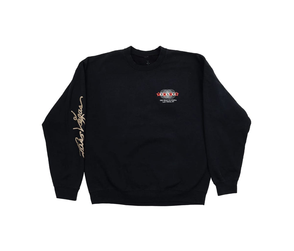 Travis Scott Road to Utopia Las Vegas Crewneck Black