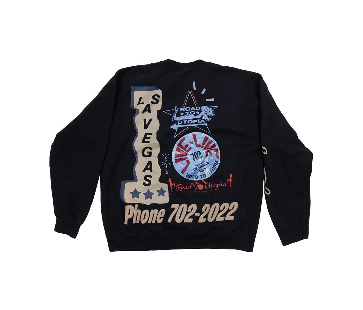 Travis Scott Road to Utopia Las Vegas Crewneck Black