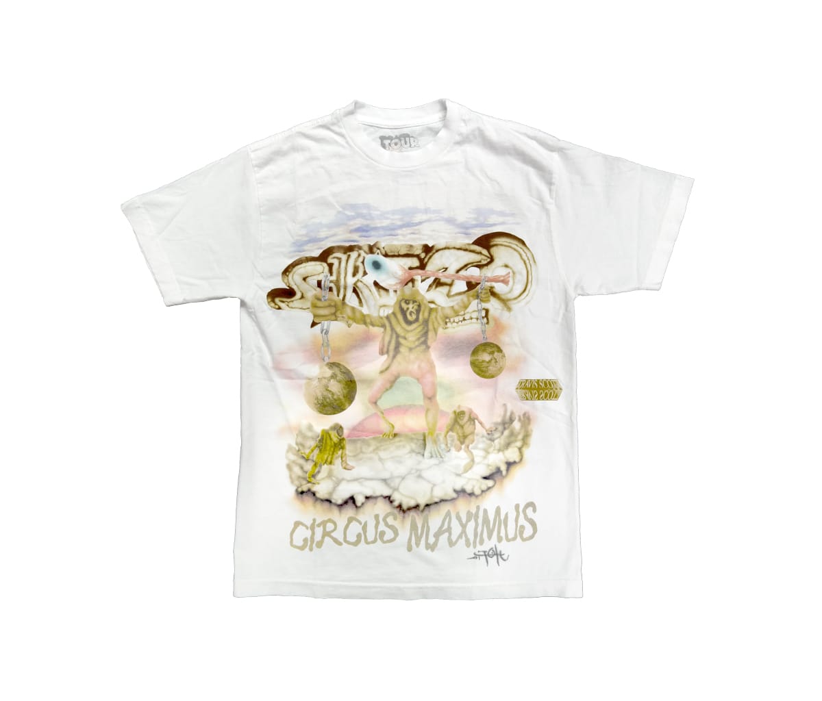 Travis Scott Utopia Tour Skitzo Circus Maximus Tee White