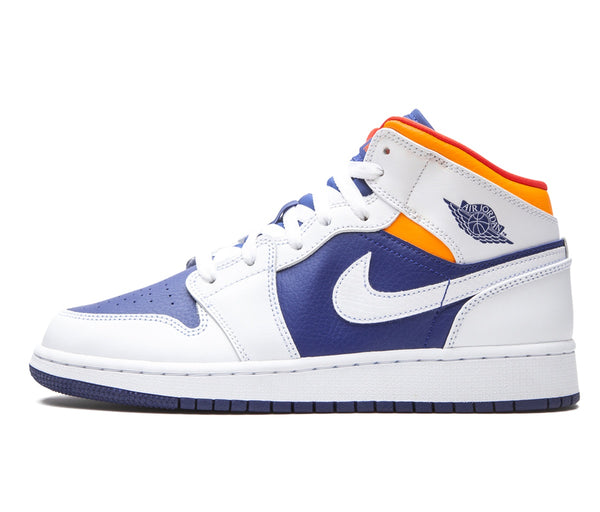 Air Jordan 1 Mid White Laser Orange Deep Royal Blue (GS) – Air Jordan