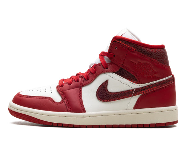 Air Jordan 1 Mid Red Cracked Leather (W) – Air Jordan