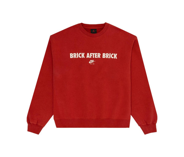 Air Jordan Nigel Sylvester Brick After Brick Fleece Crewneck Sweatshirt Cinnabar Red – Air Jordan