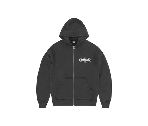 Corteiz Island Puff Print Zip Hoodie Black – Corteiz