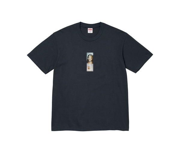 Supreme Prayer Card Box Logo Tee Navy – Supreme