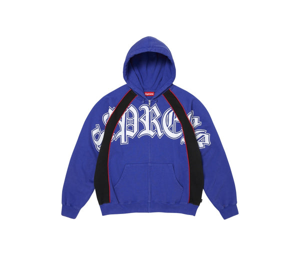 Supreme Paneled Zip Up Hooded Sweatshirt Royal – Supreme