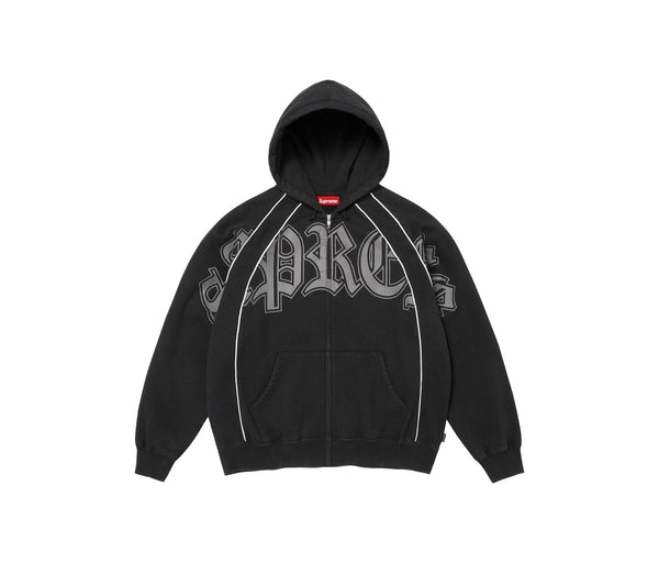 Supreme Paneled Zip Up Hooded Sweatshirt Black – Supreme