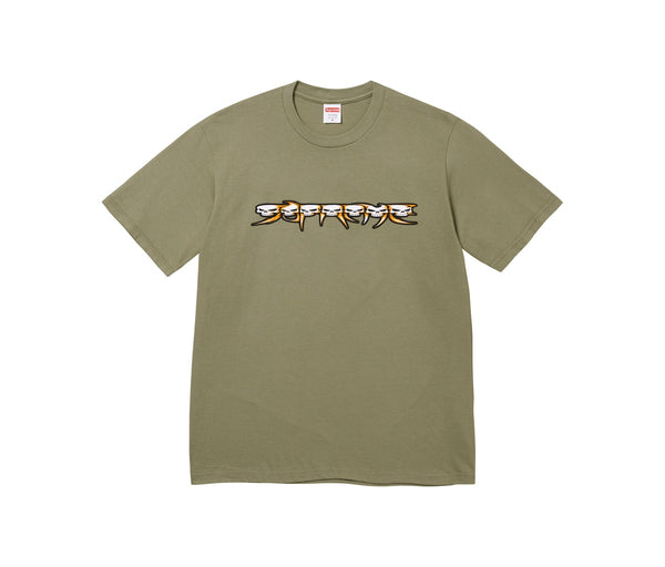 Supreme Skulls Spellout Tee Light Olive – Supreme