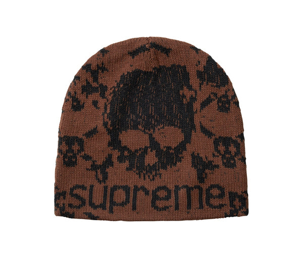 Supreme Vanson Leathers Skull Beanie Brown – Supreme