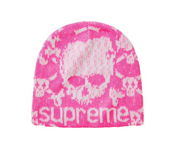 Supreme Vanson Leathers Skull Beanie Pink – Supreme