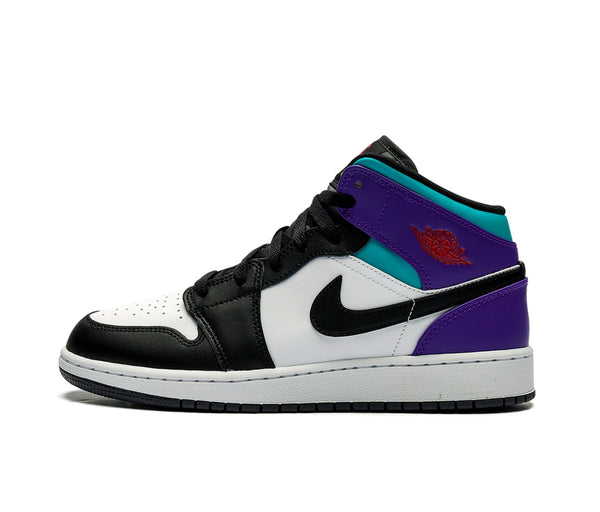 Air Jordan 1 Mid White True Red Aquamarine Black (GS) – Air Jordan