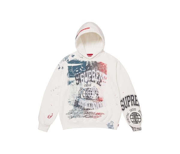 Supreme Overprint Hooded Sweatshirt White – Supreme
