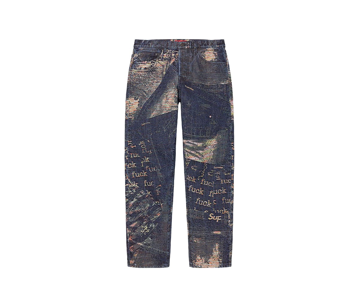 Supreme Archive Denim Jacquard Regular Jean Blue - Section Prague